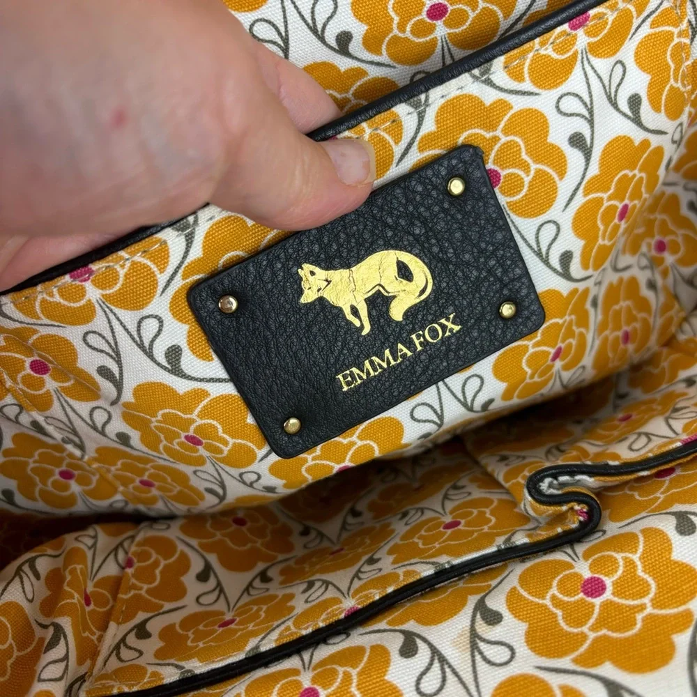 Emma Fox black leather bag/crossbody strap/cheetah animal print accent-EUC - Picture 11 of 15